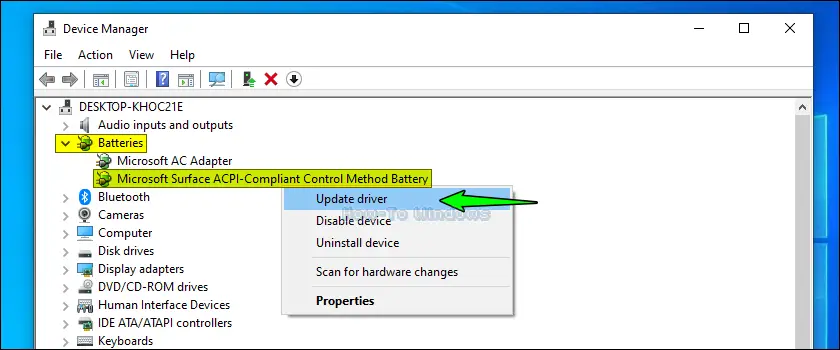 Microsoft ACPI Compliant Control Method Battery