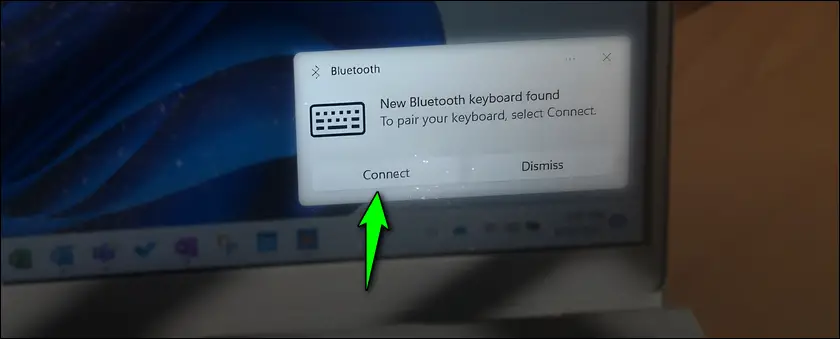 Press the Connect button to pair your Microsoft Bluetooth keyboard