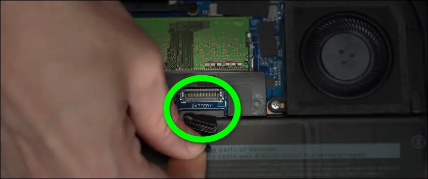 Disconnect the battery connector