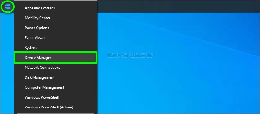 Open Device Manager from Start menu